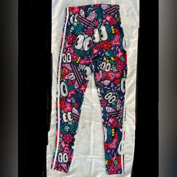Adidas Leggings Size Small White/Blue/Red/Pink/Green Excellent Condition - Picture 5 of 10